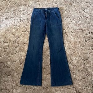 Just Black Denim Dark Wash Jeans Bell Bottom Boot Cut Size 26